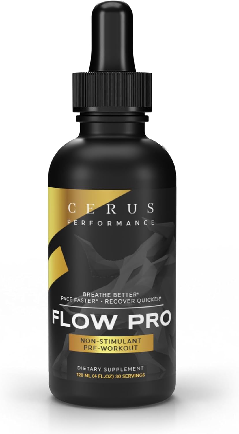 Cerus Performance Flow Pro Endurance Pre-Workout - Natural Herb Formula, Vegan-Friendly, Boost Stamina, Heart Health Support - 4 Fl Oz