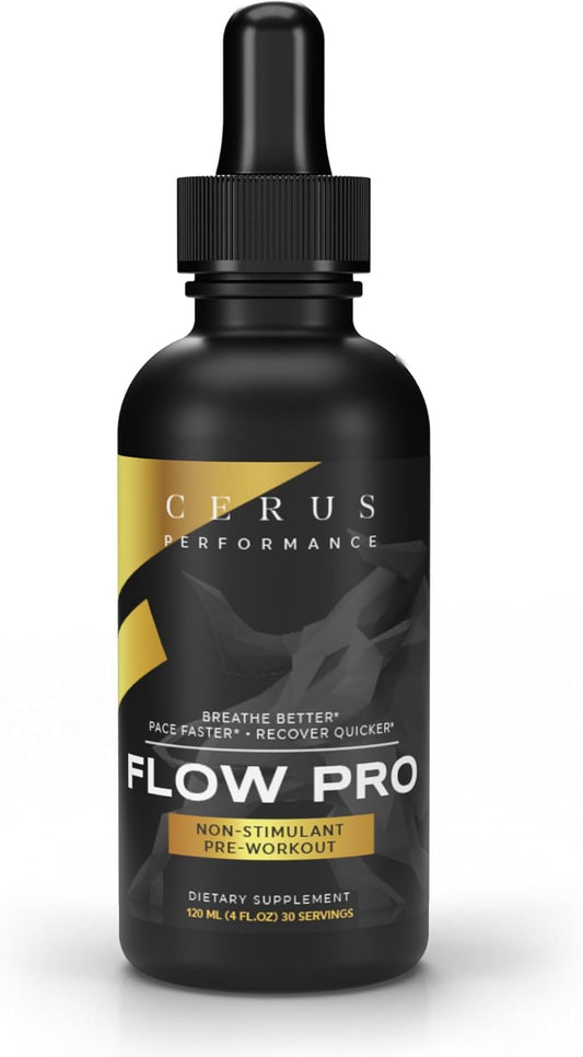Cerus Performance Flow Pro Endurance Pre-Workout - Natural Herb Formula, Vegan-Friendly, Boost Stamina, Heart Health Support - 4 Fl Oz