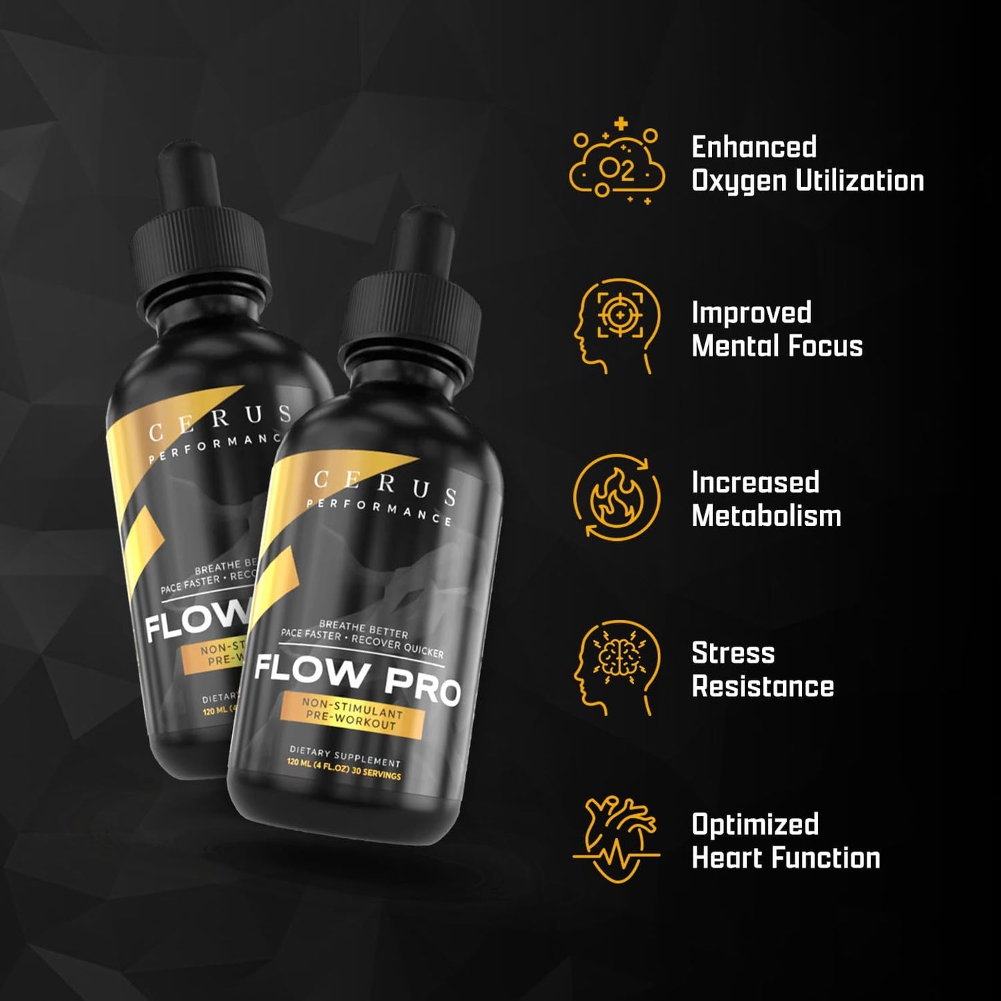 Cerus Performance Flow Pro Endurance Pre-Workout - Natural Herb Formula, Vegan-Friendly, Boost Stamina, Heart Health Support - 4 Fl Oz