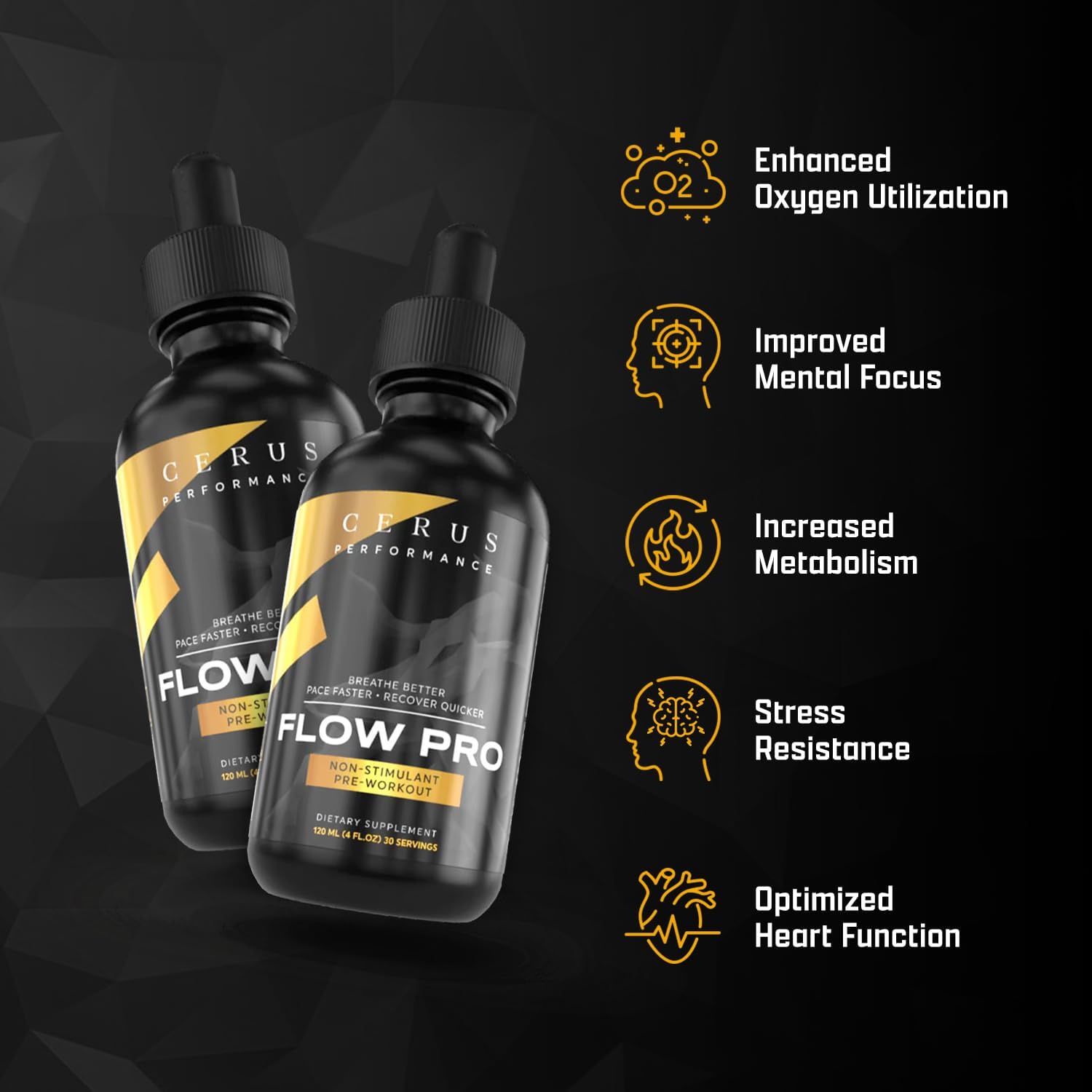 Cerus Performance Flow Pro Endurance Pre-Workout - Natural Herb Formula, Vegan-Friendly, Boost Stamina, Heart Health Support - 4 Fl Oz