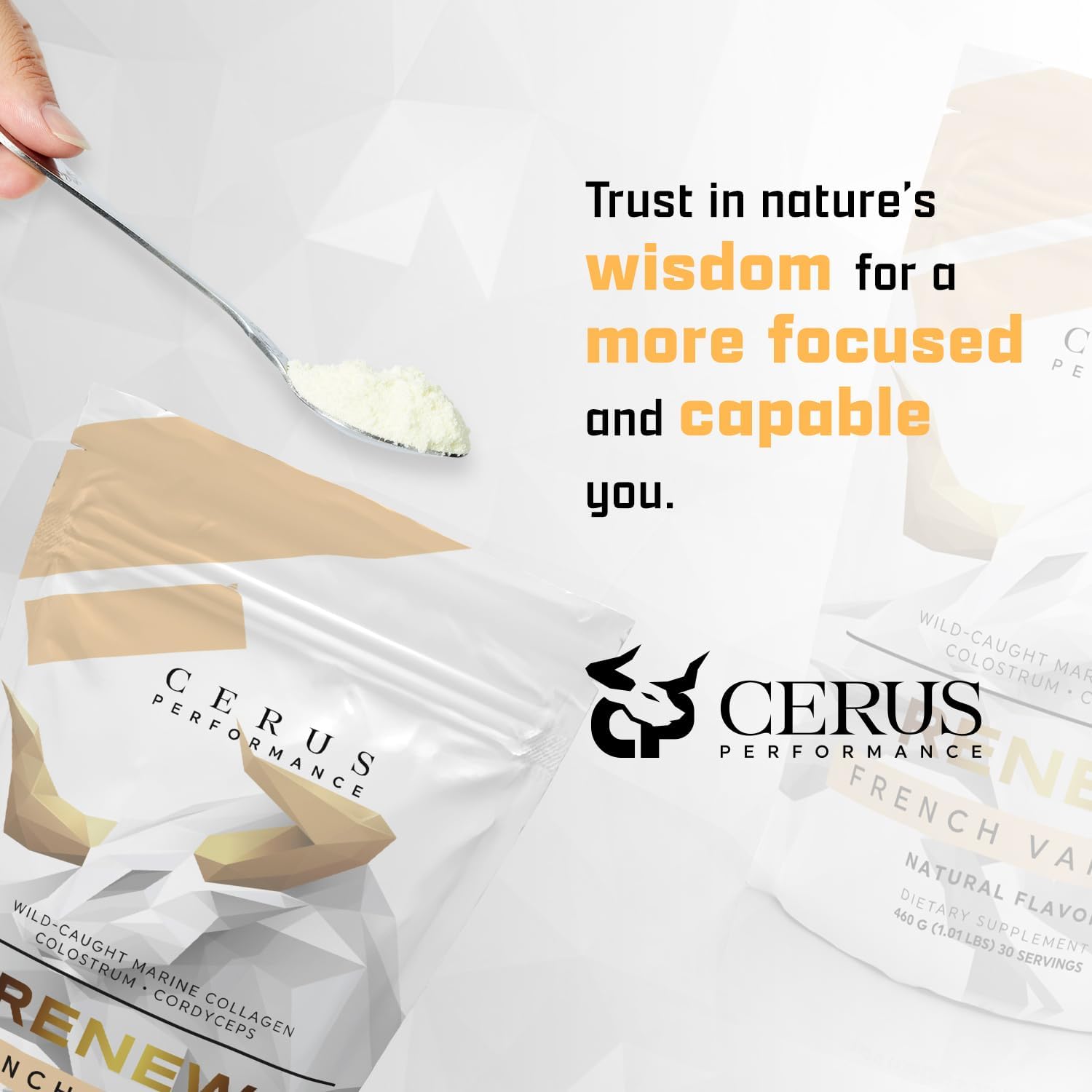 Cerus Performance Renew Premium Athletic Blend - Improve Performance, Accelerate Recovery, Enhance Joint Health & Stamina - Perfect for Athletes & Strength Trainers, 30 Servings
