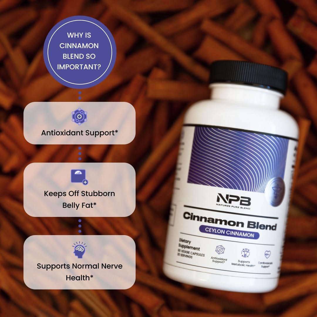 Ceylon Cinnamon and Turmeric Herbal Supplement - 2,225 MG - 90 Veg Caps - Pure Blend with Curcuminoids - Natural Herbs