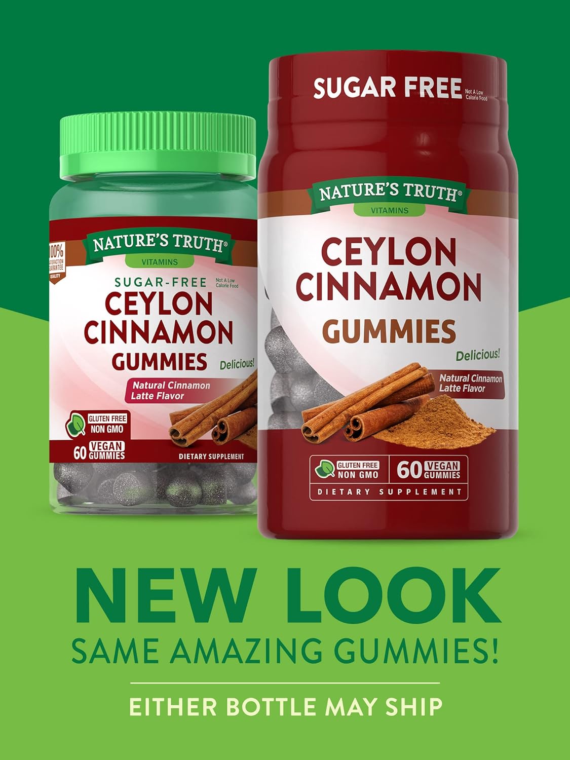 Ceylon Cinnamon Gummies 2000mg - 60 Count | Vegan, Non-GMO & Gluten Free - Sugar Free Supplement from Nature's Truth