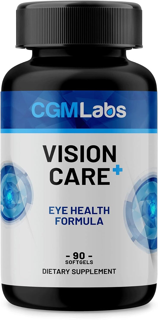 CGMLABS Vision Care Plus - Vision Support Supplement with Lutein, Zeaxanthin, Vitamin A, Bilberry - 90 Softgels