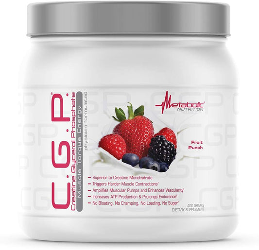 CGP Metabolic Nutrition Fruit Punch Creatine Powder - 100% Micronized, 400g (40 Servings)