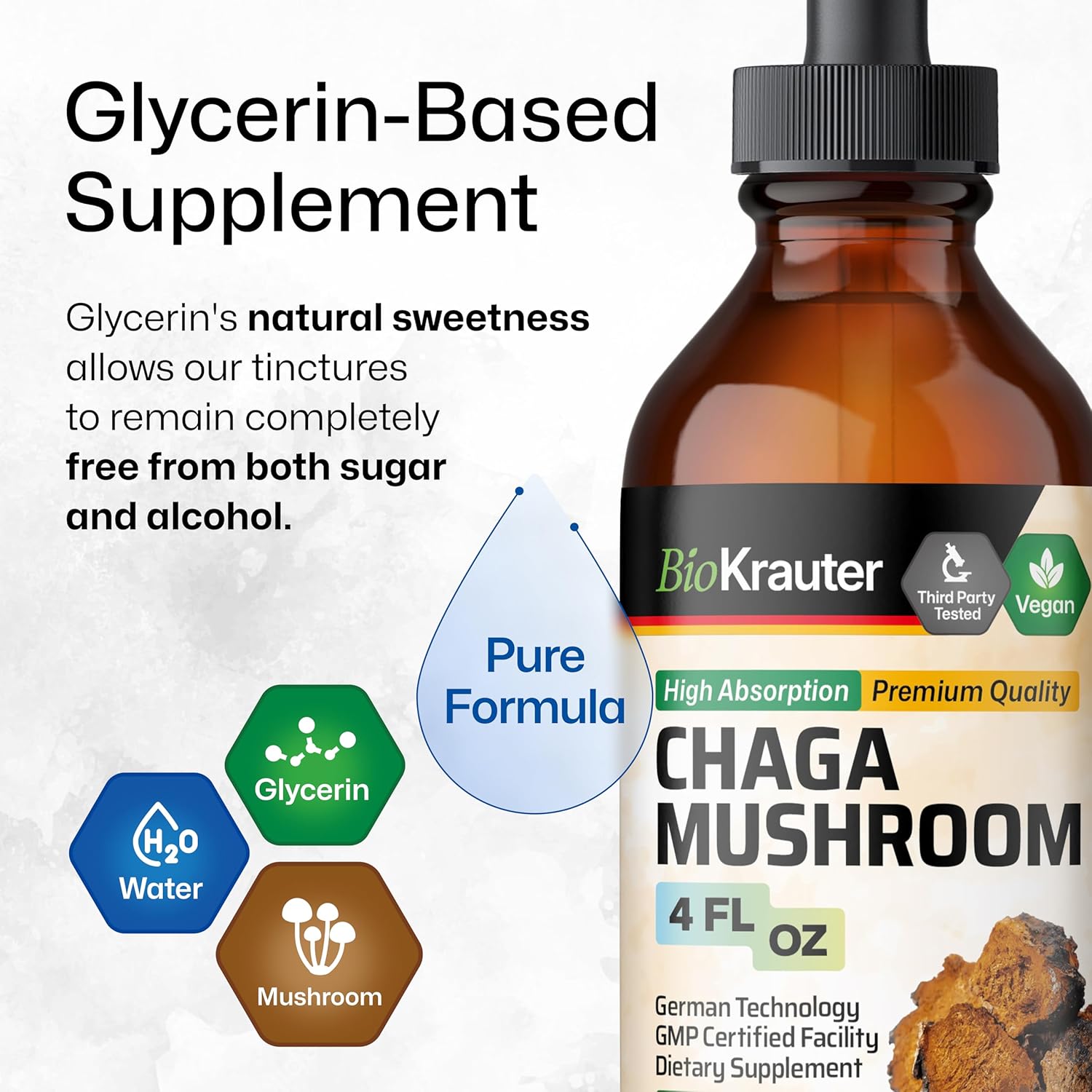 Chaga Mushroom and Turkey Tail Mushroom Tincture Bundle - 4 Fl. Oz. Each