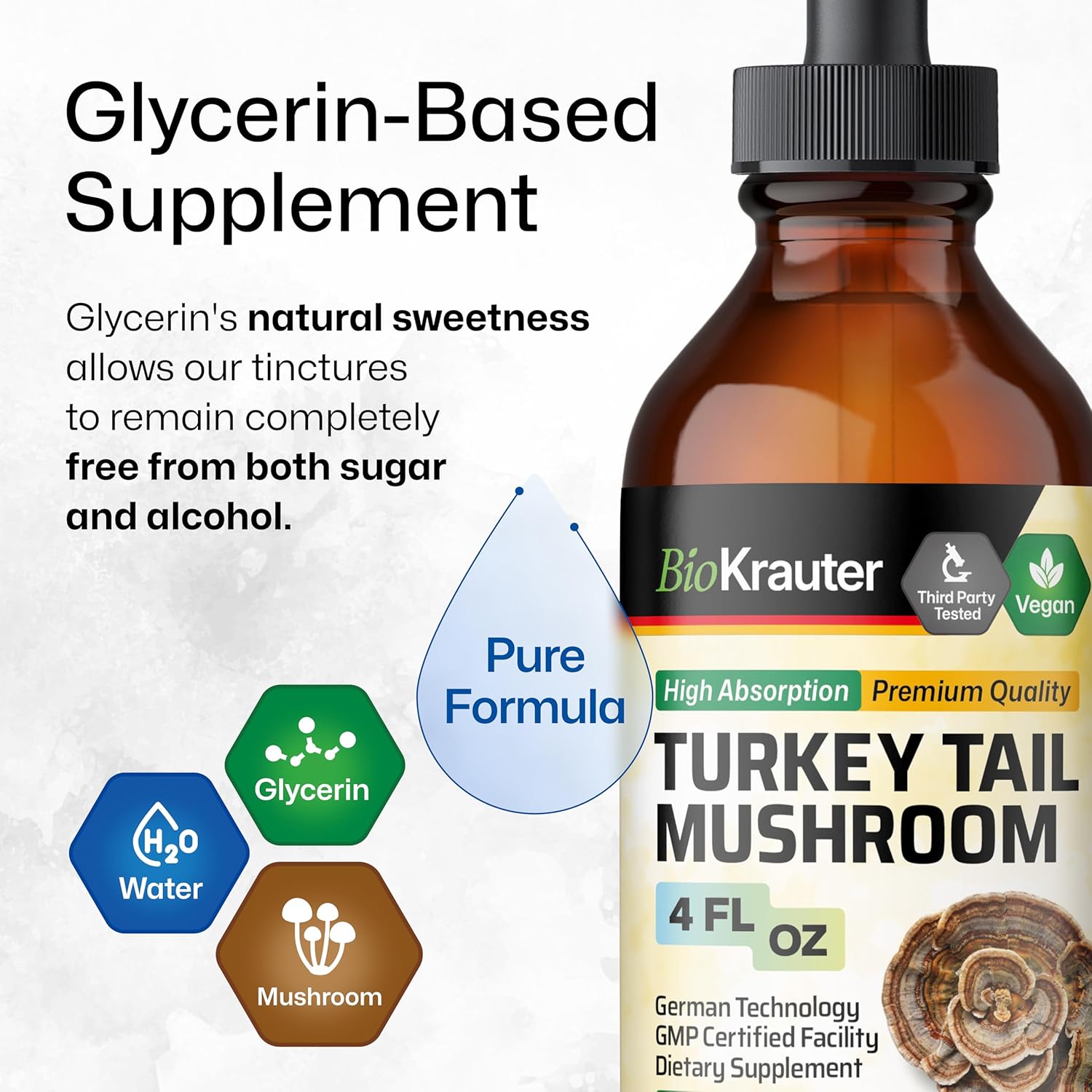 Chaga Mushroom and Turkey Tail Mushroom Tincture Bundle - 4 Fl. Oz. Each