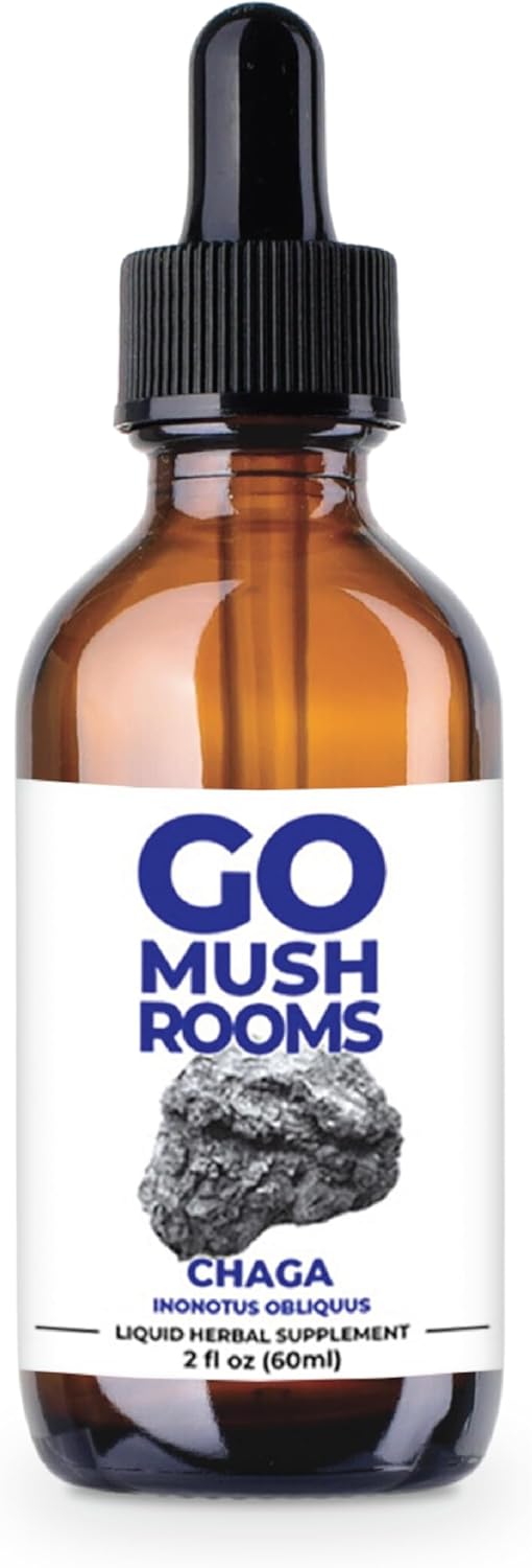 Chaga Mushroom Dual Extract Tincture - Immune System Support Supplement - Antioxidant Rich - 2 fl oz