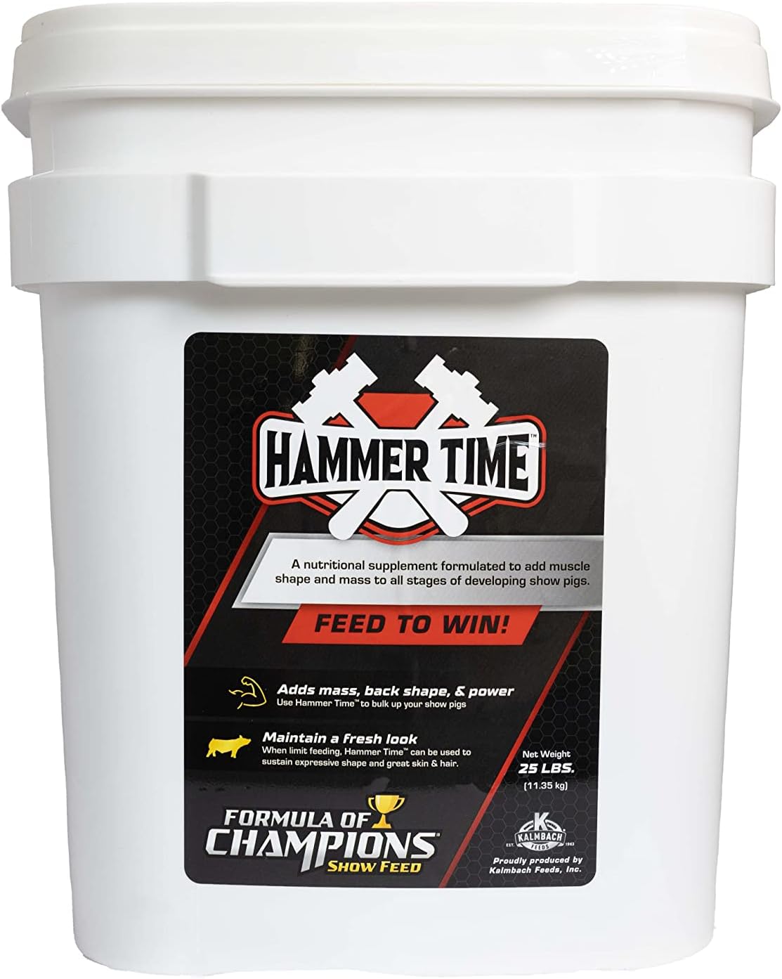 Champion Formula Hammer Time Nutritional Supplement for Show Pigs in 25 lb Bucket