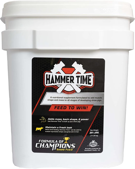 Champion Formula Hammer Time Nutritional Supplement for Show Pigs in 25 lb Bucket