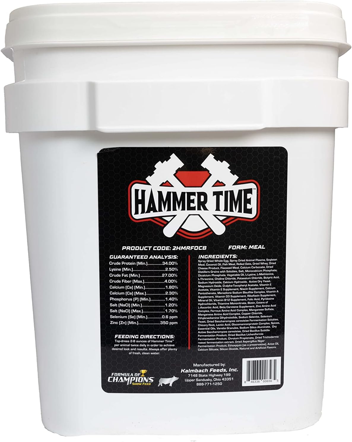 Champion Formula Hammer Time Nutritional Supplement for Show Pigs in 25 lb Bucket