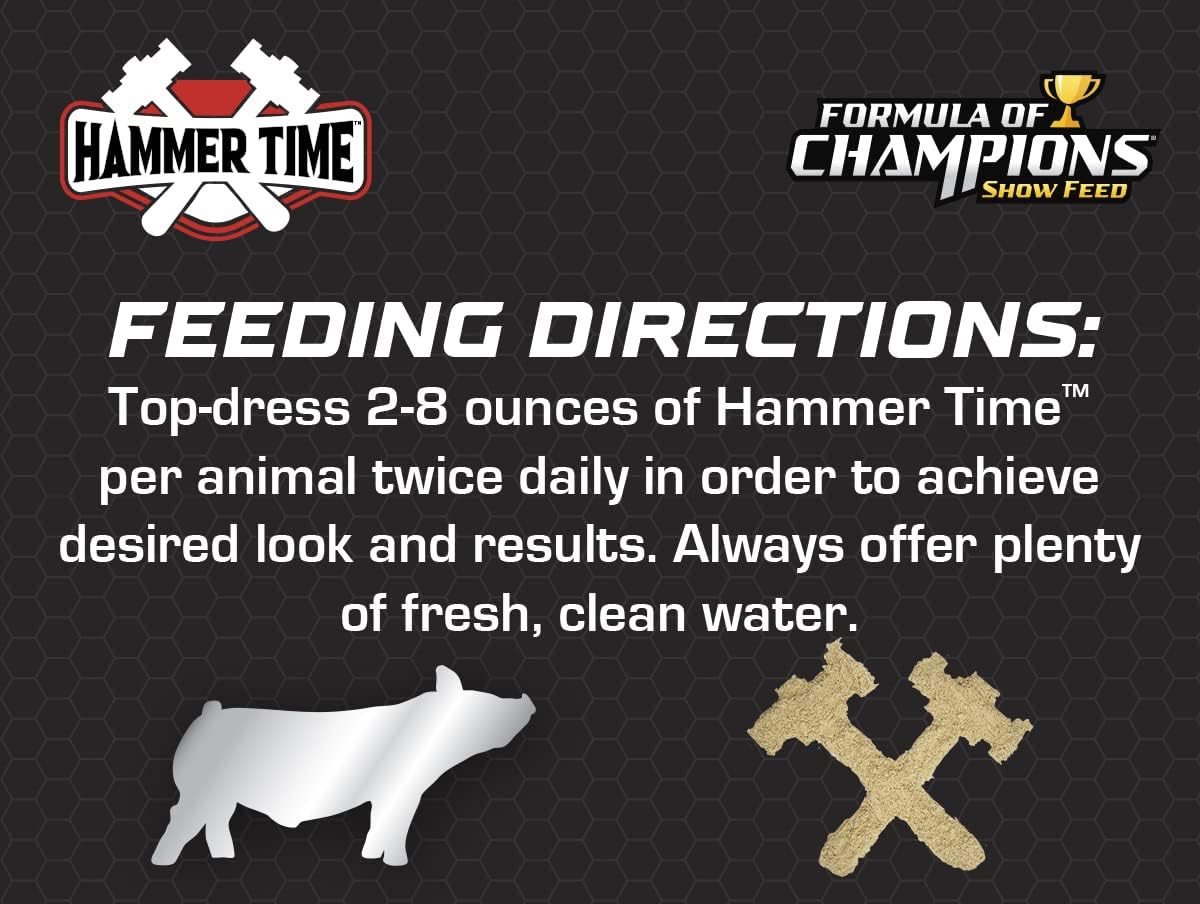 Champion Formula Hammer Time Nutritional Supplement for Show Pigs in 25 lb Bucket