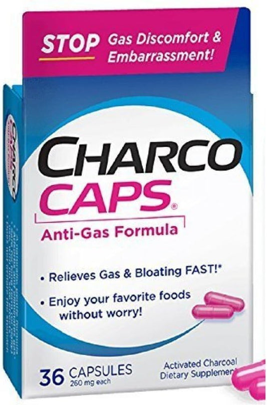 Charcocaps 260 mg Capsules - 72 ea Total - Double Pack