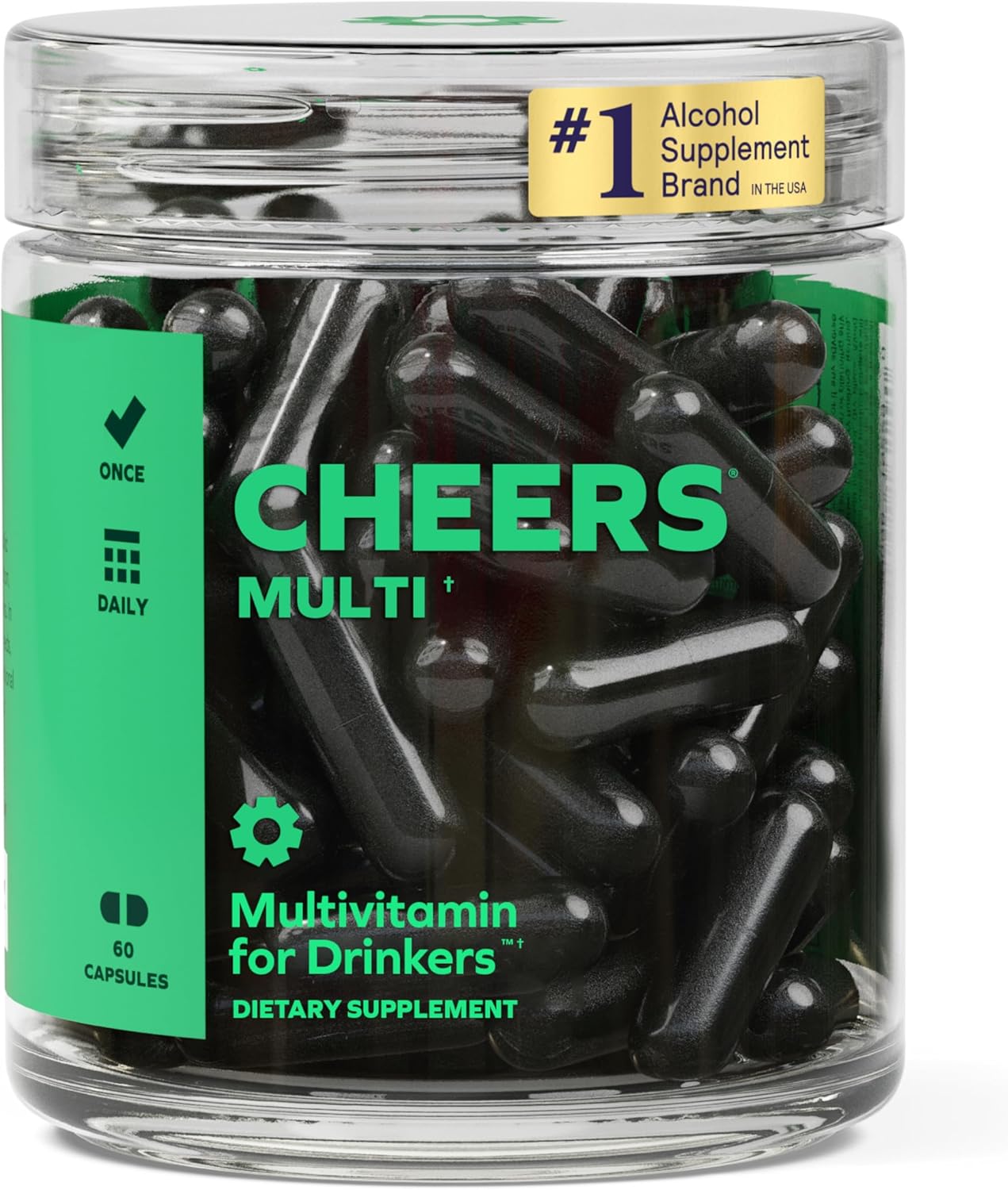 Cheers Multi | Daily Multivitamin Supplement for Drinkers | Replenish Essential Vitamins | Support Overall Health | 30 Doses | Choline, Betaine, Niacin, B-Vitamins