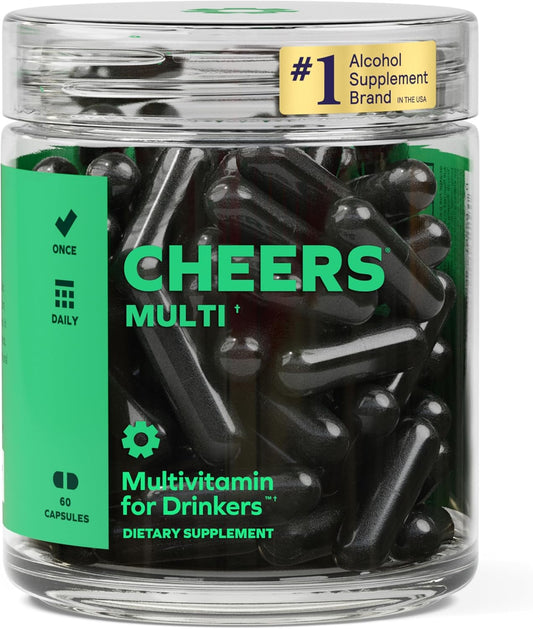 Cheers Multi | Daily Multivitamin Supplement for Drinkers | Replenish Essential Vitamins | Support Overall Health | 30 Doses | Choline, Betaine, Niacin, B-Vitamins