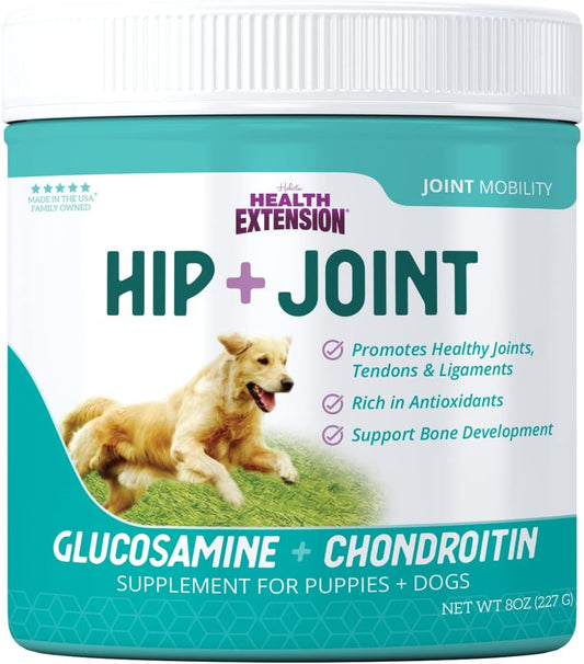 Cheese Flavored Dog Joint & Hip Supplement Powder with Chondroitin and Glucosamine for Arthritis Pain Relief - 8 Oz / 226 g