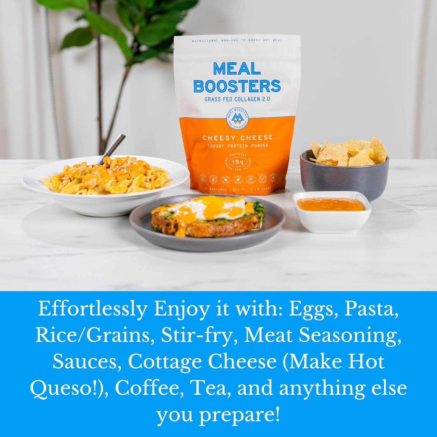 Cheesy Cheese Protein Supplement with Collagen Peptides for Muscle Growth and Gut Health, Mac & Cheese Mix for Kids