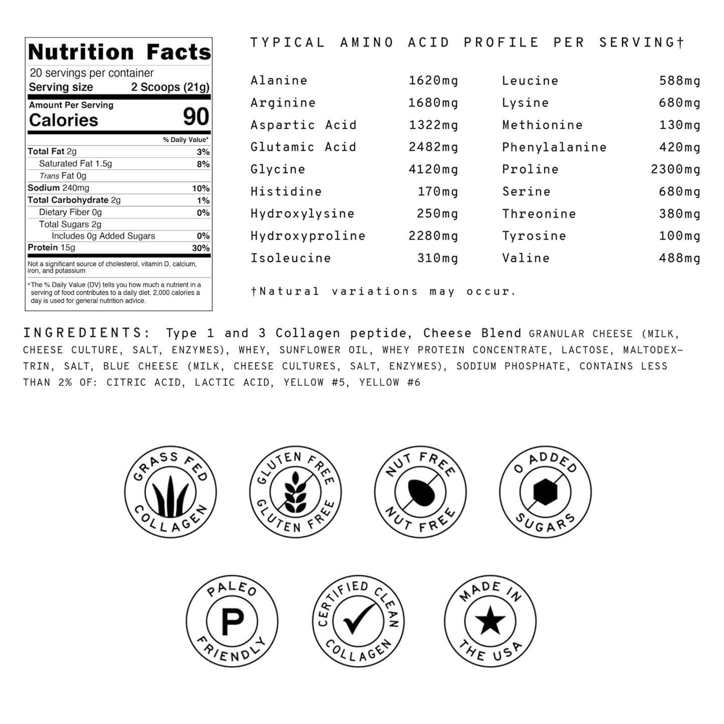 Cheesy Cheese Protein Supplement with Collagen Peptides for Muscle Growth and Gut Health, Mac & Cheese Mix for Kids