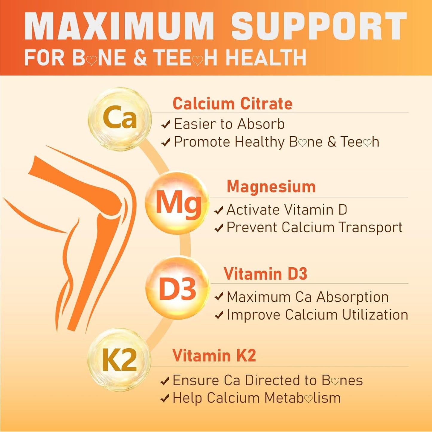 Chelated Calcium Gummies with Vitamin D3, K2, B6, B12, Magnesium, Zinc, Boron, Selenium & Omega-3 - 1000 mg Supplement for Bone, Muscle, Immune Support - 60 Count for Adults