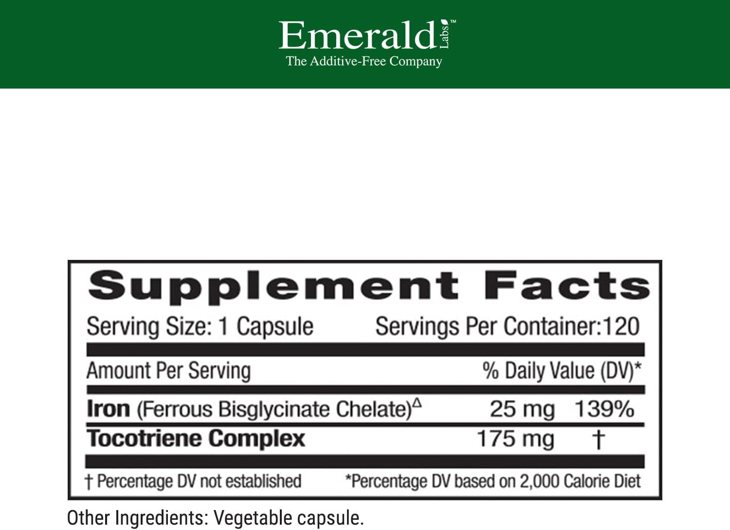 Chelated Iron Supplement for Energy, Eye, Immune & Heart Health - 120-Day Supply of 25mg Ferrous Bisglycinate Chelate Capsules