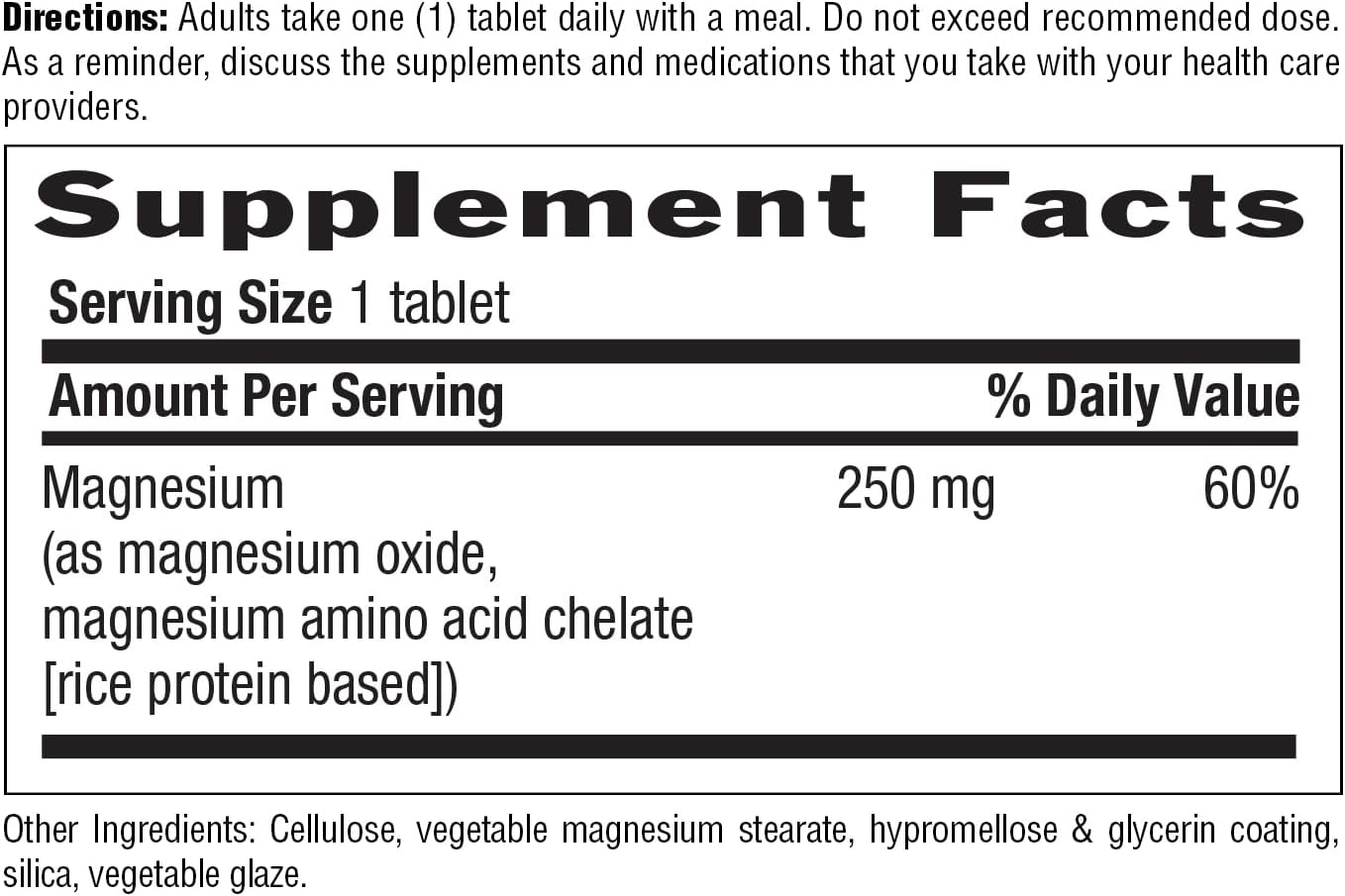 Chelated Magnesium 250mg, Supports Bone and Immune Health, 90 ct Daily Supplement by Country Life