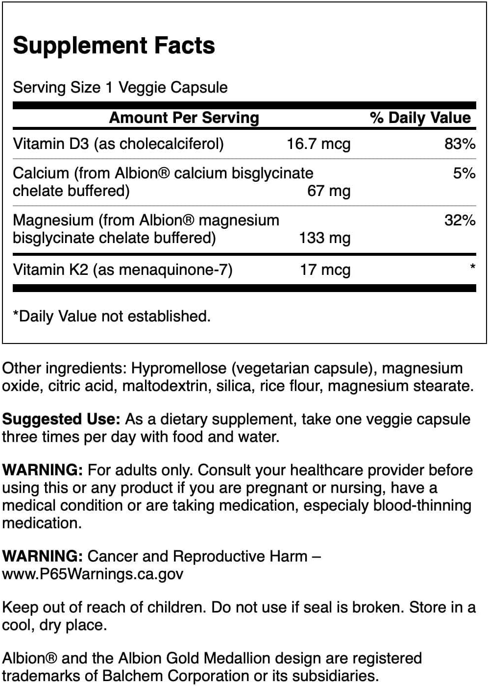 Chelated Magnesium and Calcium Capsules - 90 Count - Swanson Albion Formula