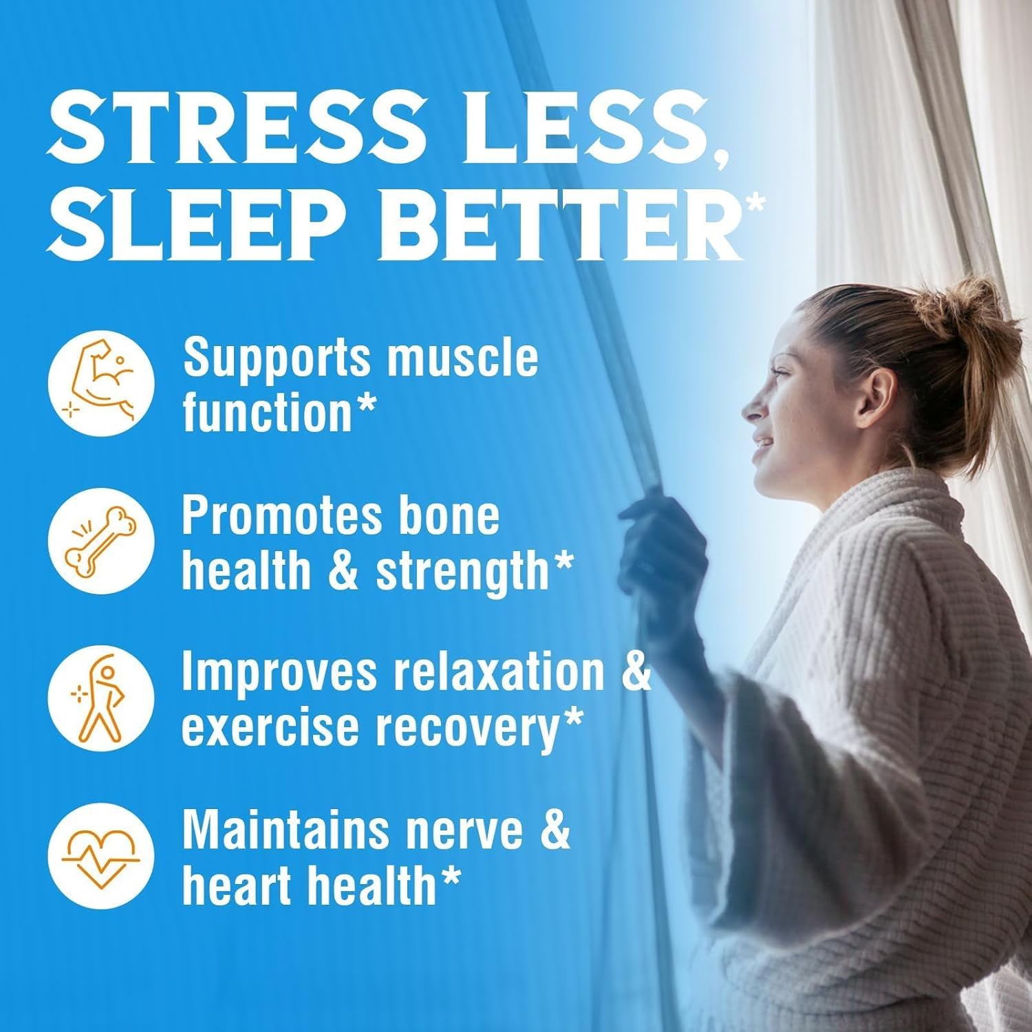 Chelated Magnesium Complex Supplement 6 in 1 - 1160mg for Better Sleep, Muscle Relaxation, and Nerve Calm - Vegan Capsules - Non GMO & Gluten Free