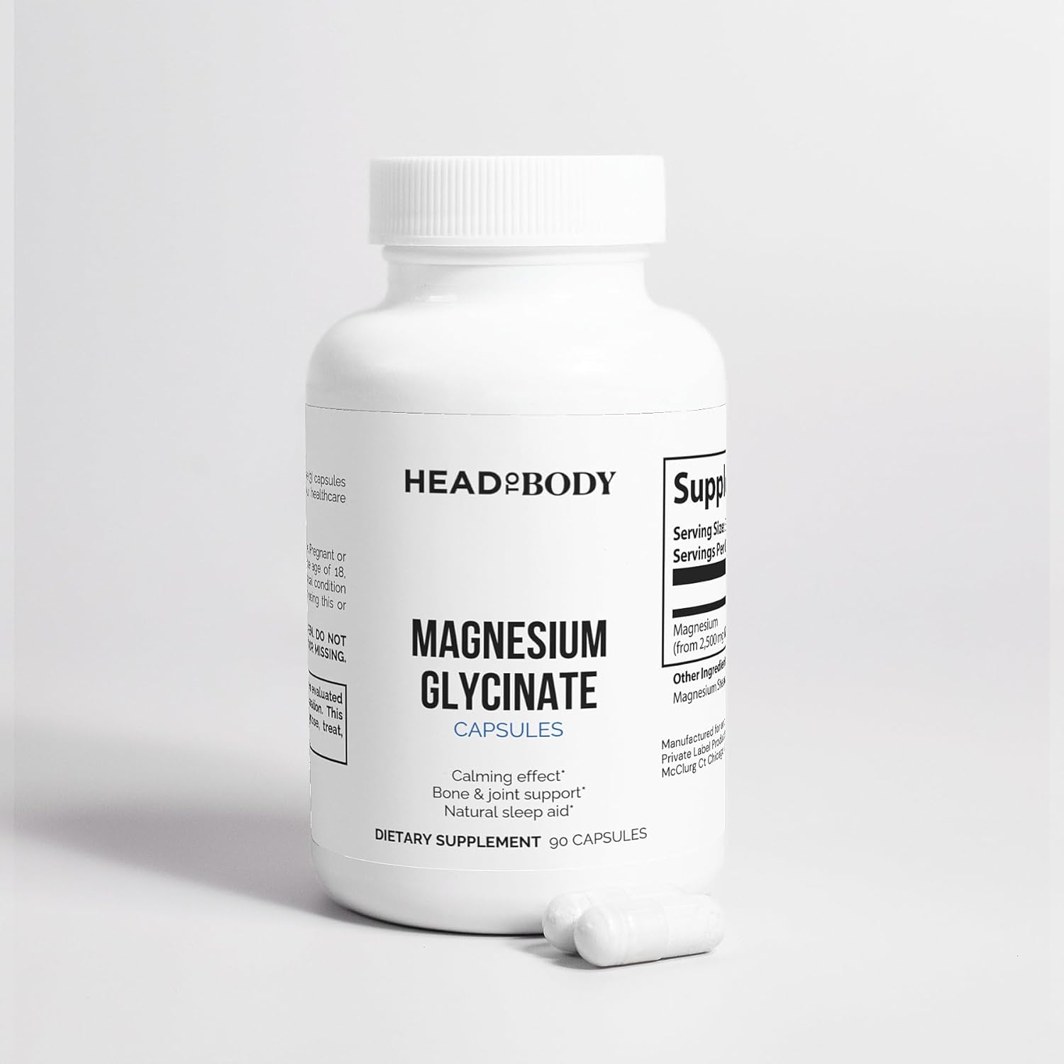 Chelated Magnesium Glycinate Capsules - 90 Count for Relaxation, Sleep & Stress Relief - Vegan, Non-GMO, Gluten-Free