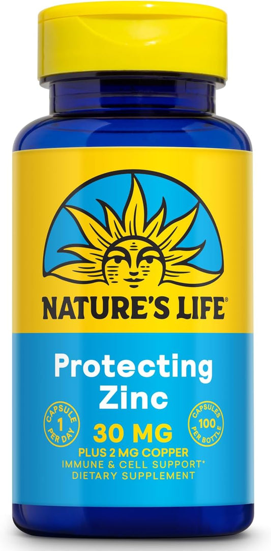 Chelated Zinc Picolinate Supplement with Copper for Immune, Cardiovascular, Skin, and Muscle Support - 100 Capsules, 60-Day Guarantee