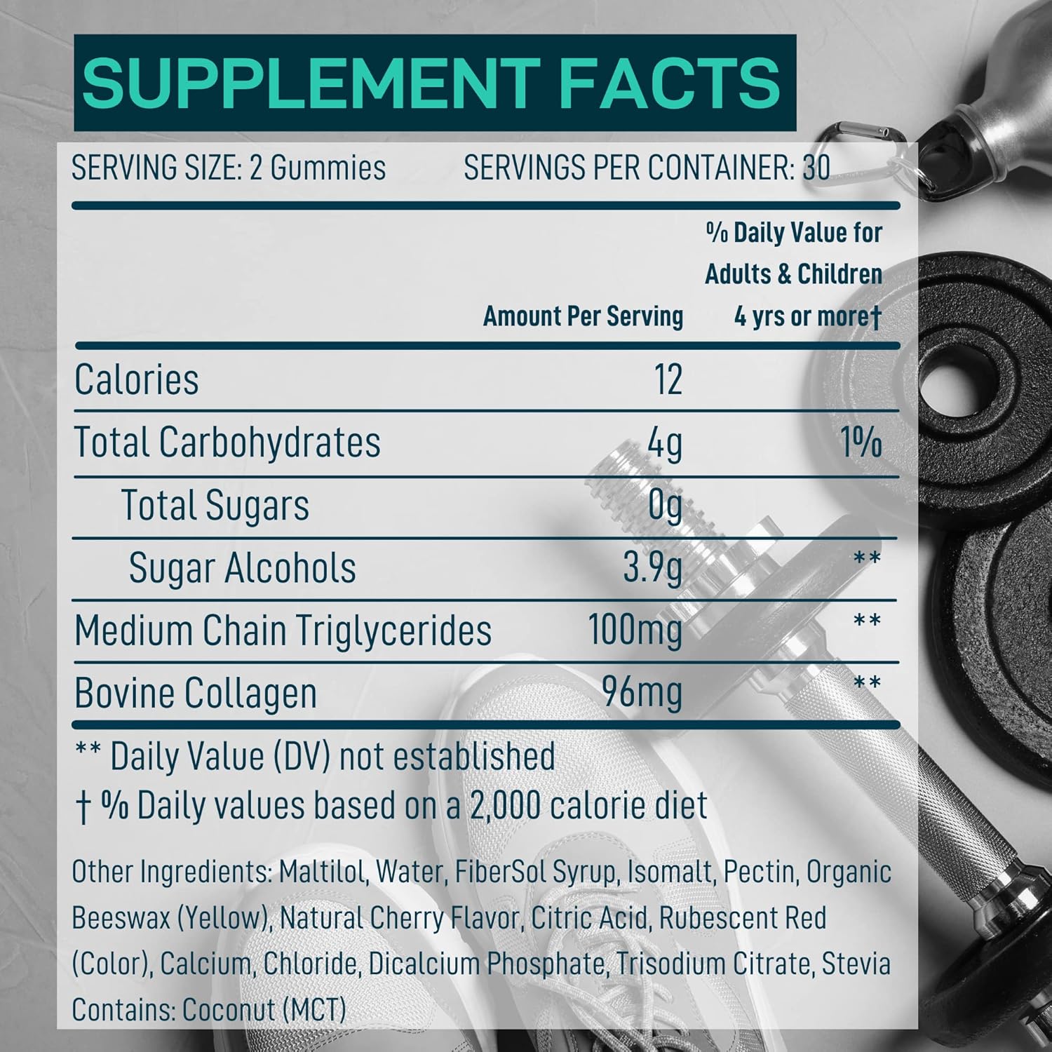 Cherry Collagen MCT Oil Gummies for Keto Energy Boost - Pre Workout Metabolism Booster Candy - 60 Gummy Chews for Men and Women, Low Carb & Calorie