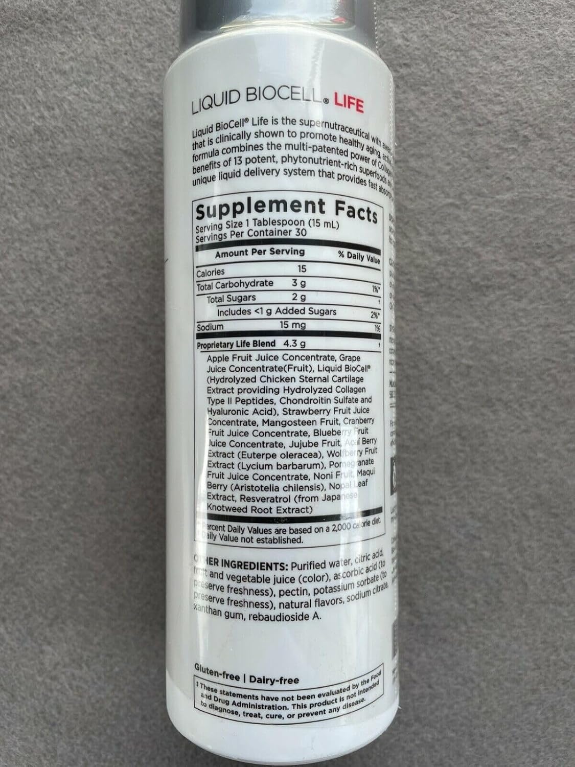 Cherry Flavored Collagen Liquid BioCell LIFE for Maintaining Hydrated Skin - 15.2 fl oz