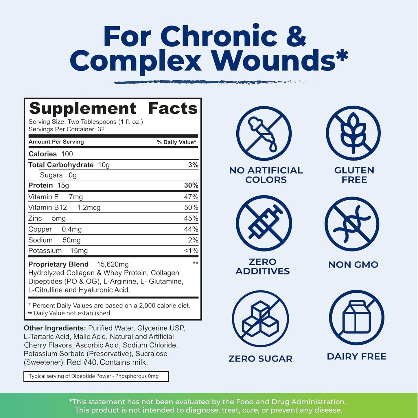 Cherry Flavored Liquid Collagen & Whey Protein Supplement for Healthy Skin & Hair, Sugar-Free, 32 Fl Oz Bottle