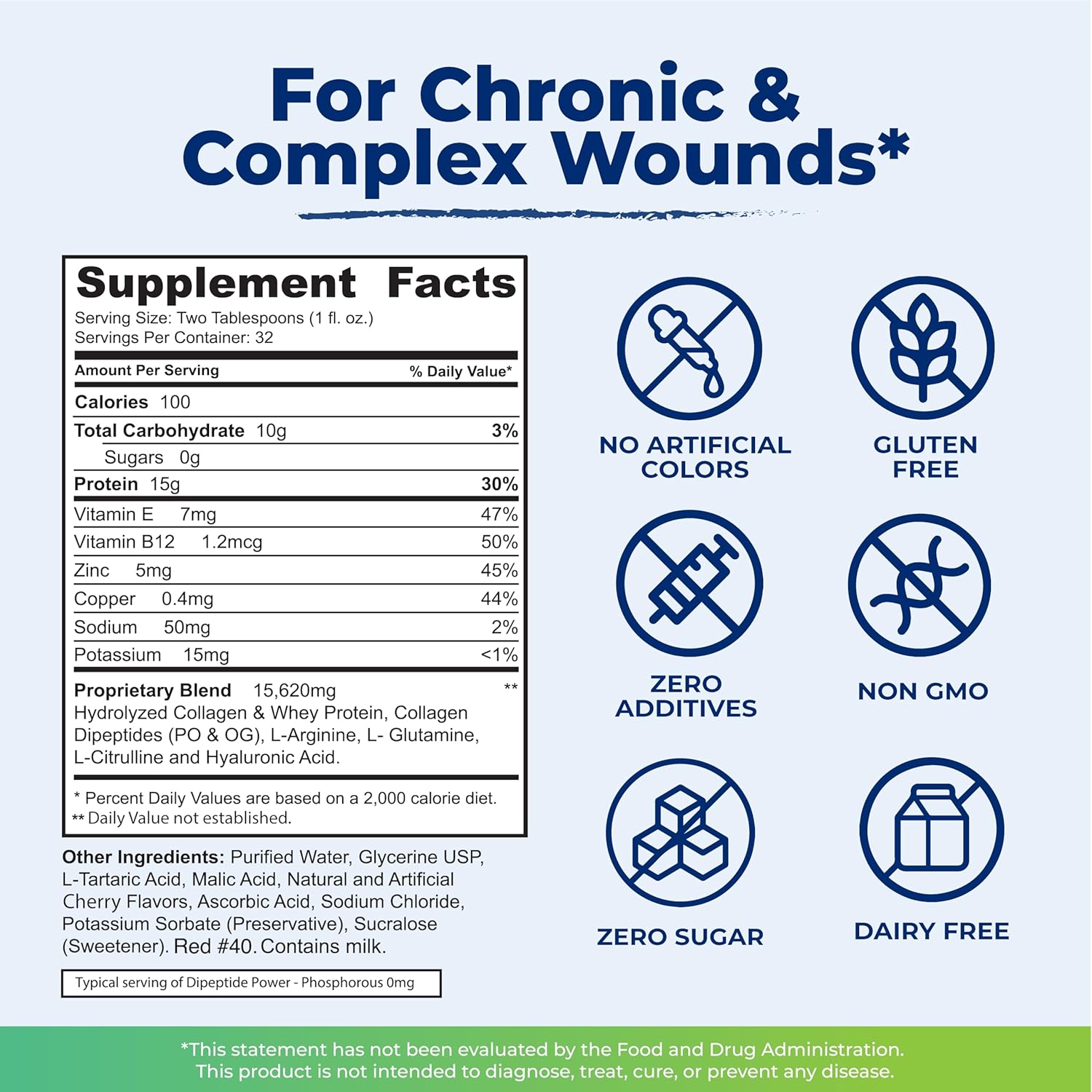 Cherry Flavored Liquid Collagen & Whey Protein Supplement for Healthy Skin & Hair, Sugar-Free, 32 Fl Oz Bottle