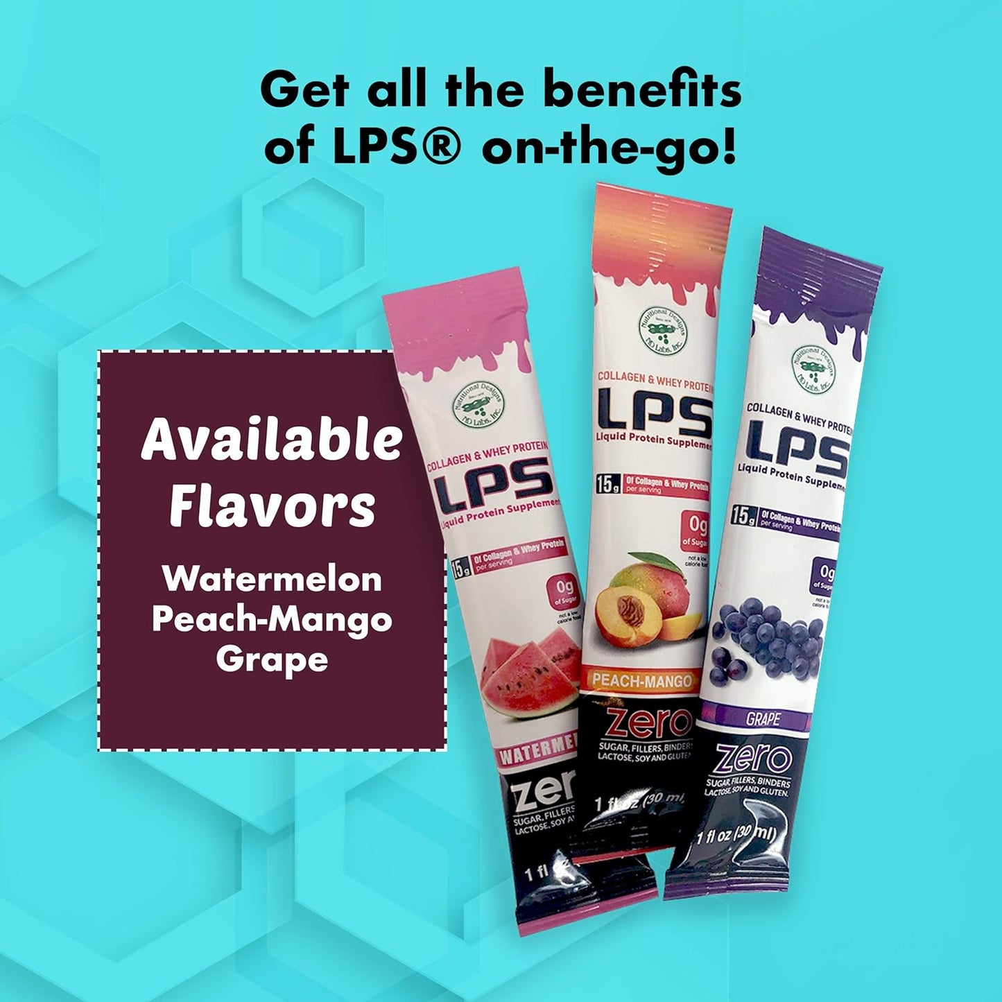 Cherry Flavored LPS Liquid Collagen & Whey Protein Supplement - Sugar-Free Non-GMO Drink for Healthy Skin & Hair - Men & Women