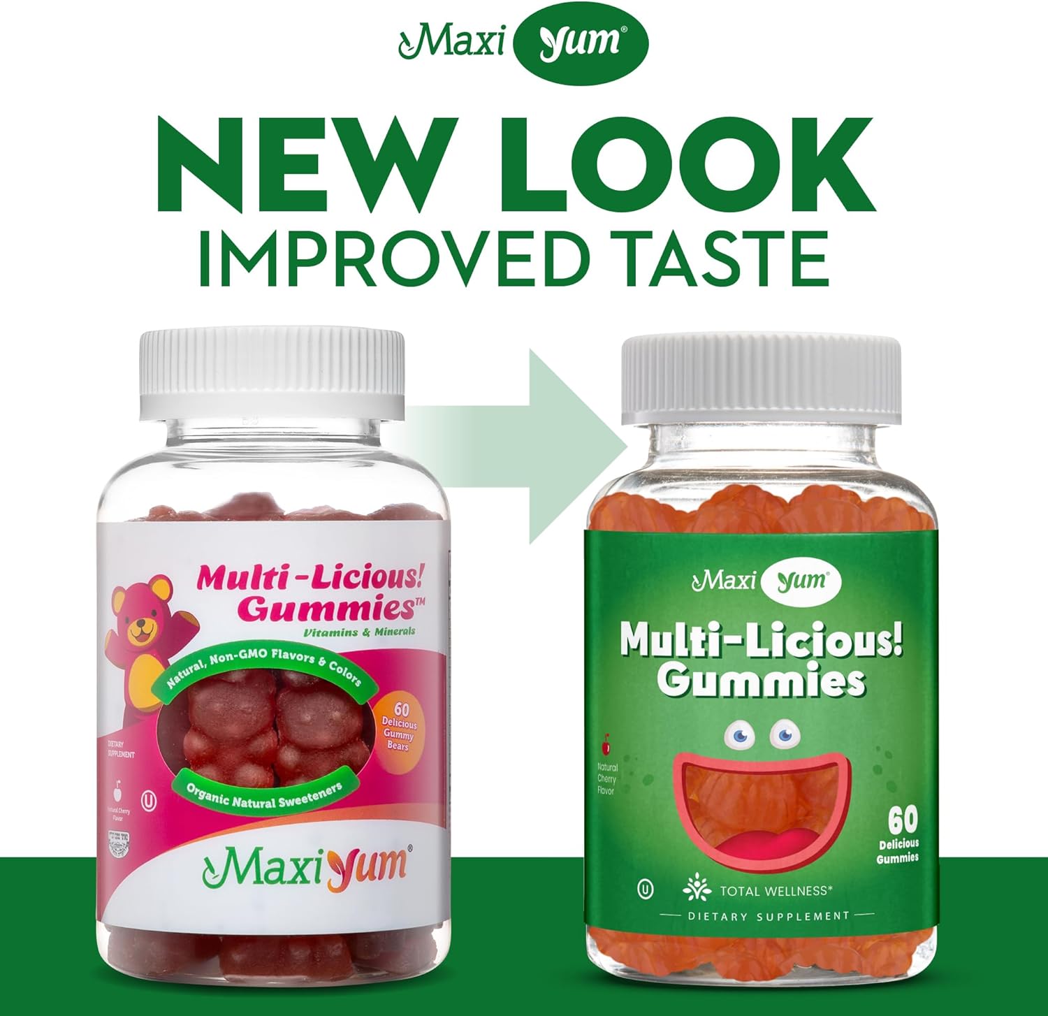 Cherry Flavored Maxi Health Multivitamin Gummies for Women, Men, and Kids - 60 Daily Multivitamins - Adults & Children's Vitamins