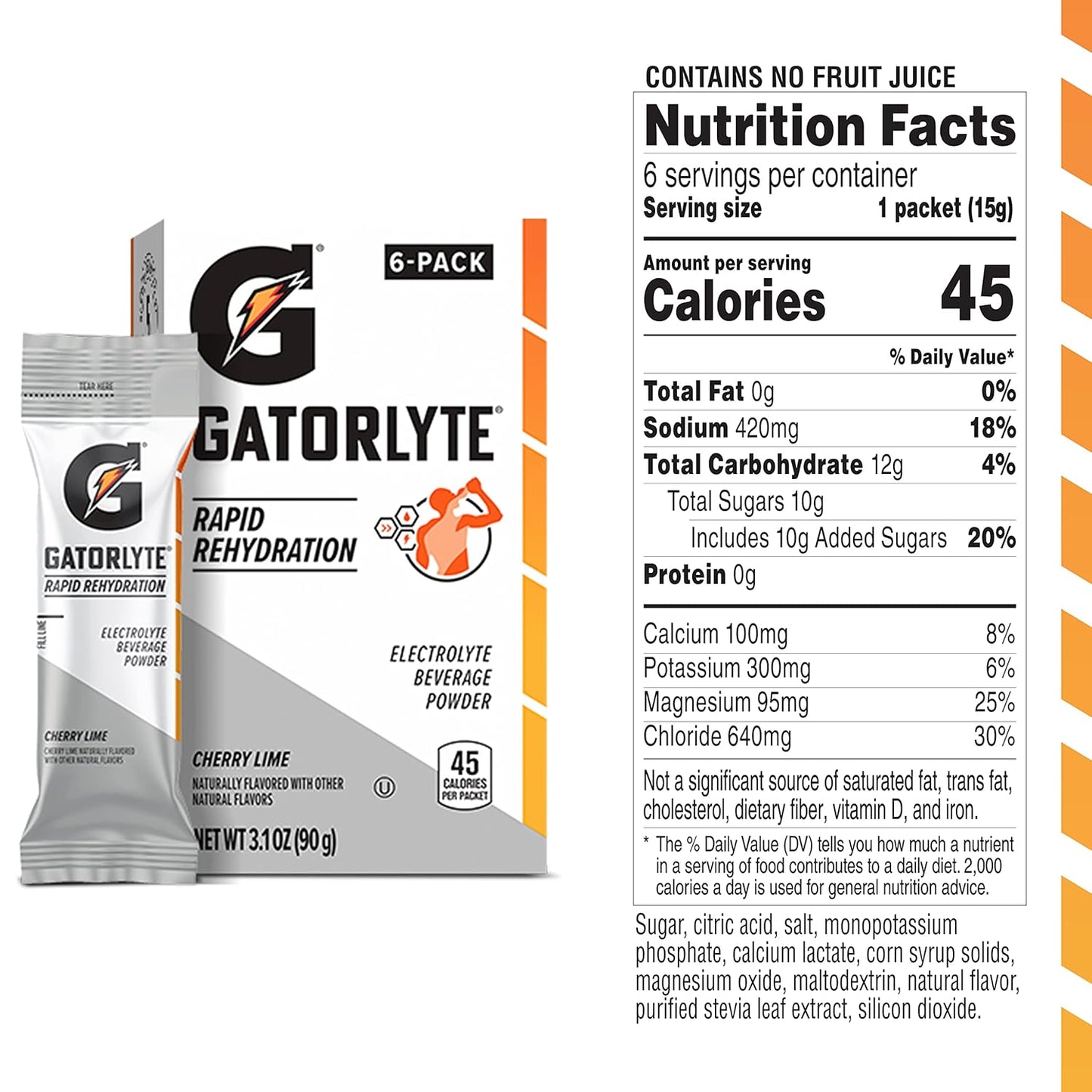 Cherry Lime Gatorlyte Powder - 48 Packets, Makes 20 Fl Oz Each