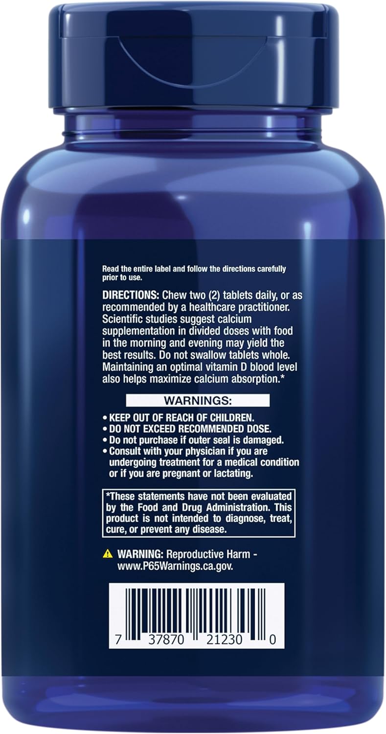 Chewable Bone Restore Calcium Supplement with Vitamin D and Minerals - Gluten Free, Non-GMO, 60 Tablets