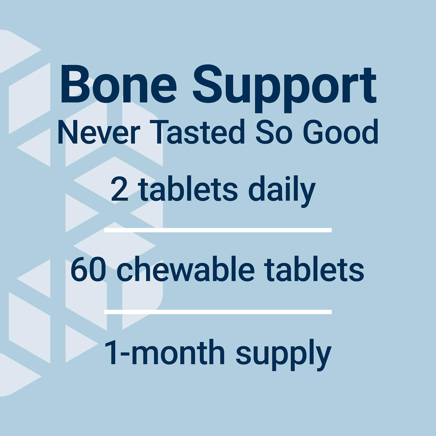 Chewable Bone Restore Calcium Supplement with Vitamin D and Minerals - Gluten Free, Non-GMO, 60 Tablets