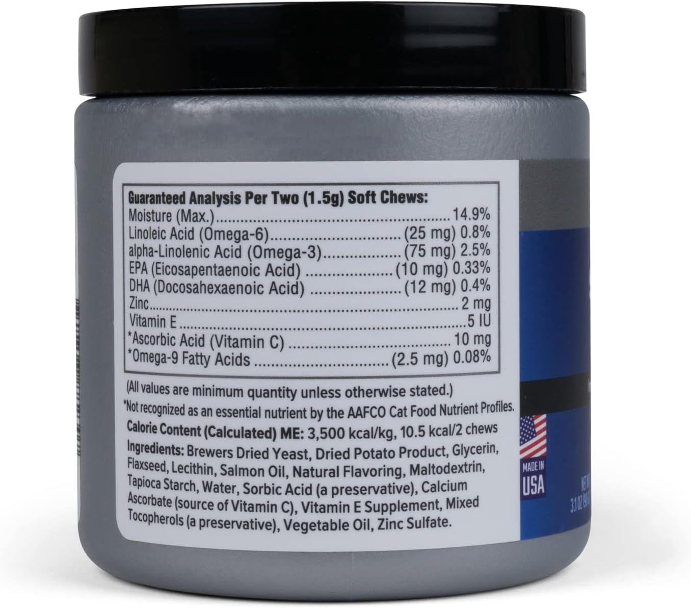 Chewable Chicken Flavored Skin & Coat Supplements for Cats - 60 Soft Chews in an 8-oz Canister by GNC Pets