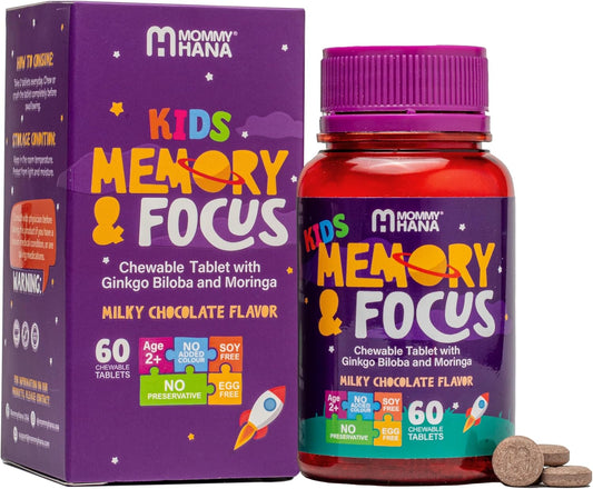 Chewable Chocolate Kids Multivitamin with Probiotic, Vitamin C, Ginkgo Nut, Colostrum, Moringa - Immune Support & Cognitive Health for Kids