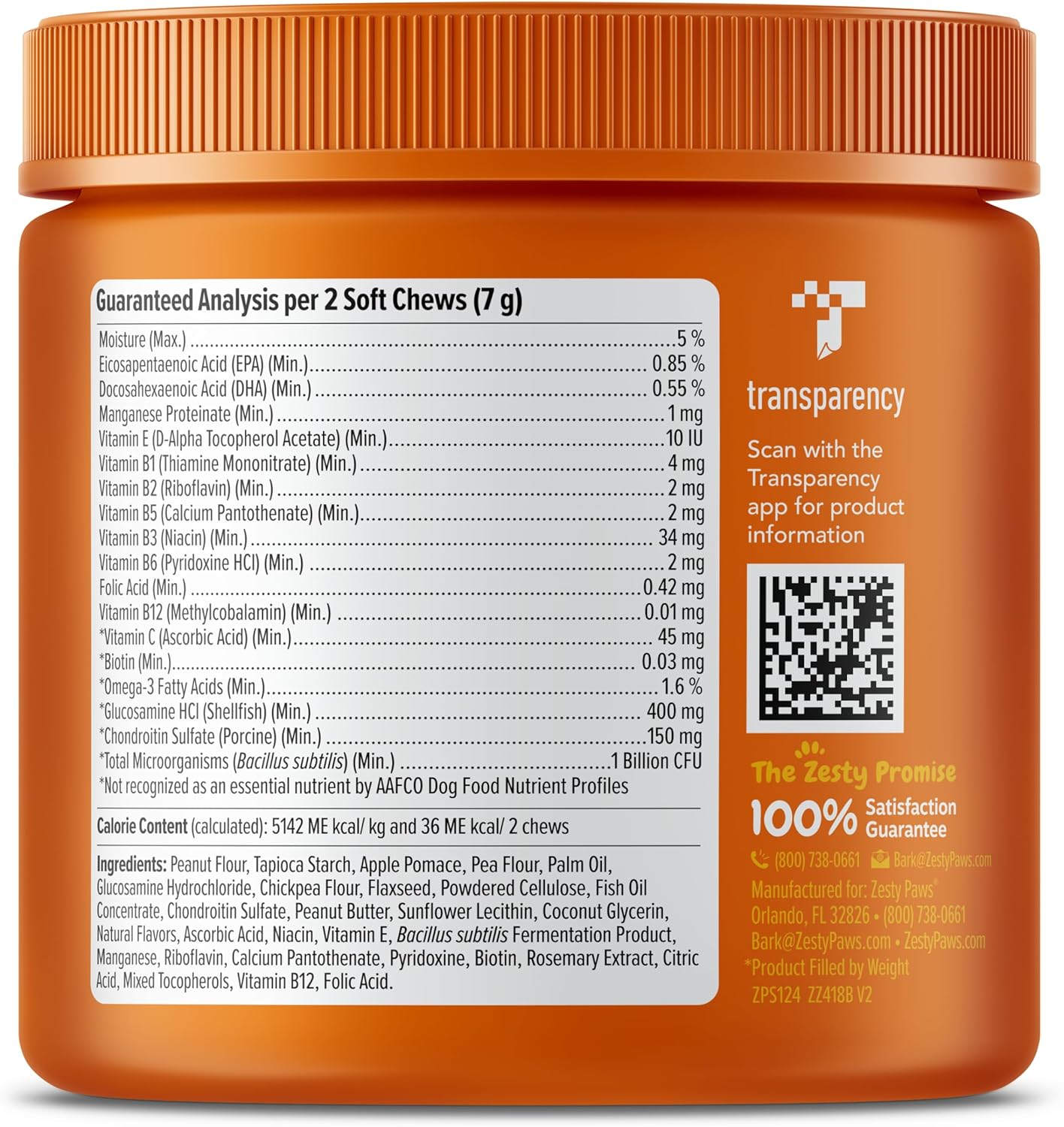 Chewable Dog Multivitamin with Omega 3 Fish Oil for Joints, Skin, and Coat - Peanut Butter Flavor - 90 Count