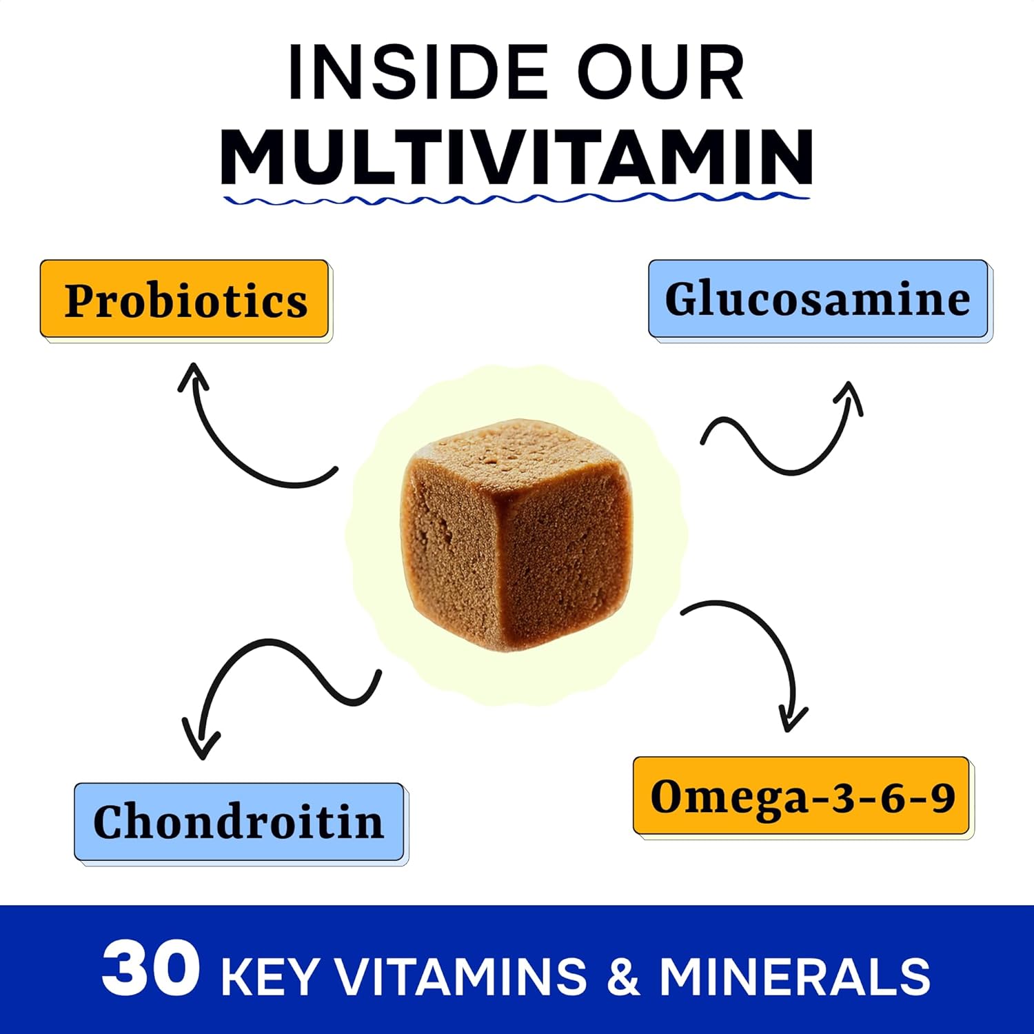 Chewable Dog Vitamins & Supplements with Glucosamine, Omega, Probiotics - Supports Skin, Coat, Hip, Joint, Gut Health - For Adult & Senior Dogs, Small & Large Breeds - 120 Ct Beef Flavor
