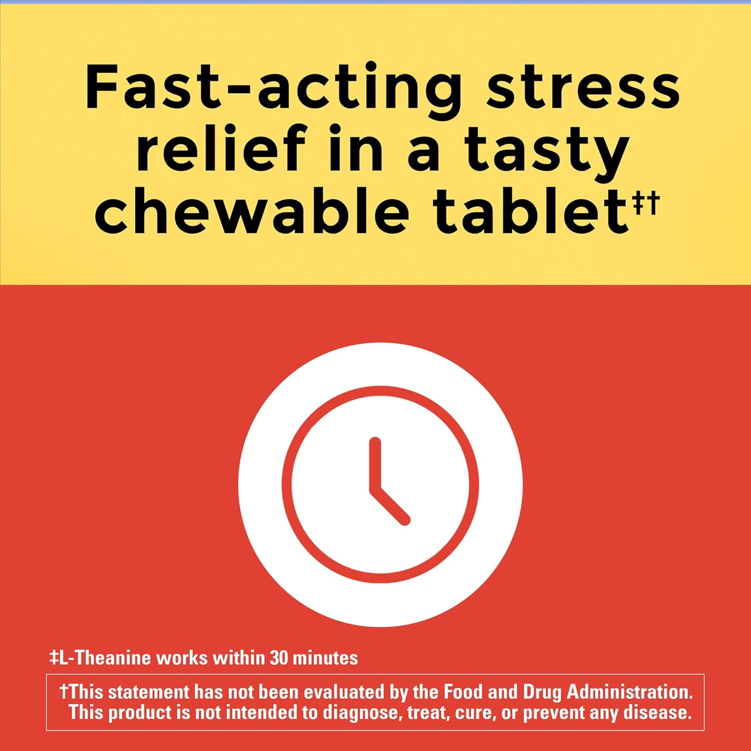 Chewable L-Theanine Supplement 200mg for Stress Relief - 50 Chewable Tablets