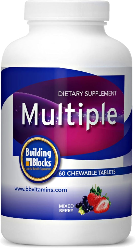 Chewable Mixed Berry Flavored Bariatric Supplement for Patients, 60 Count