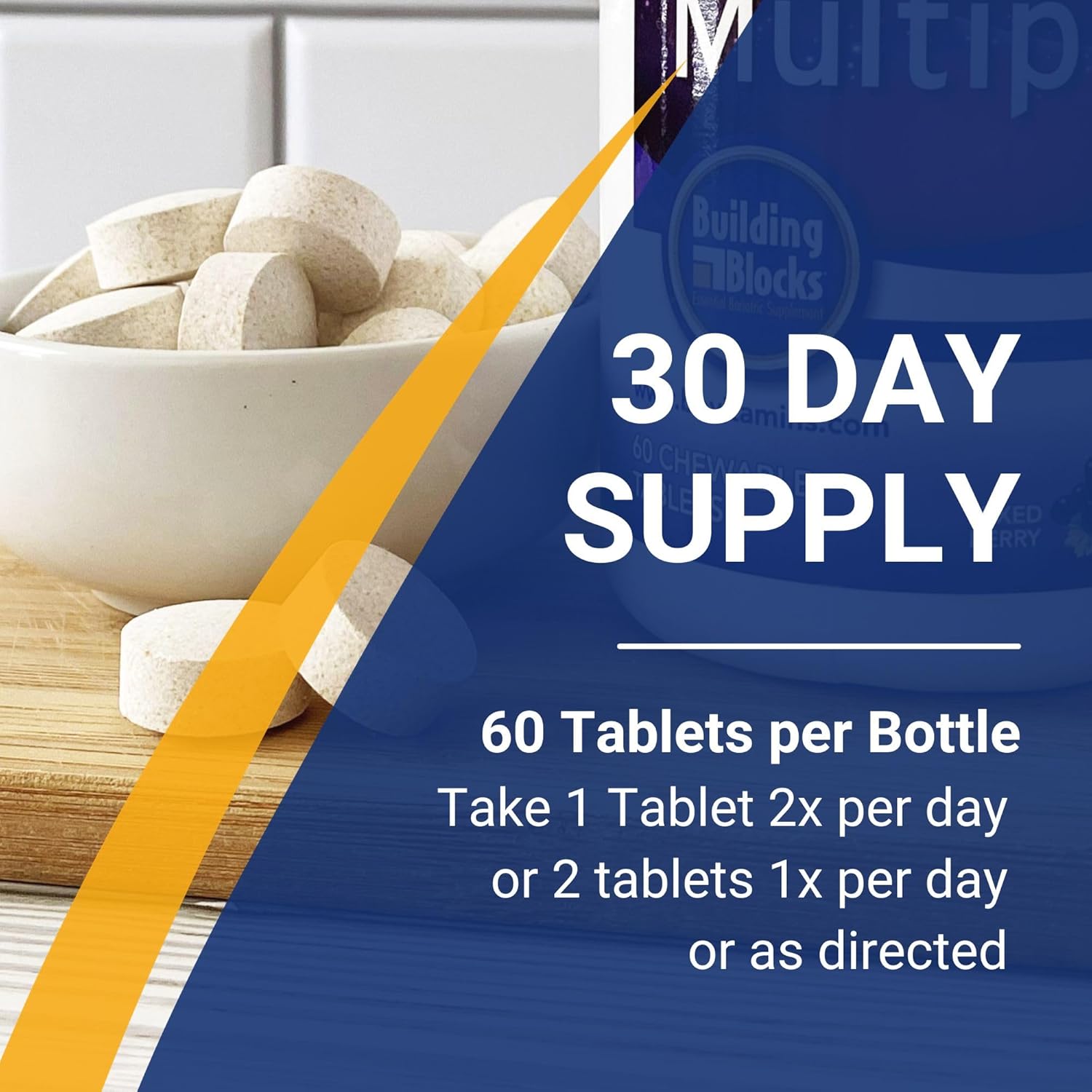 Chewable Mixed Berry Flavored Bariatric Supplement for Patients, 60 Count