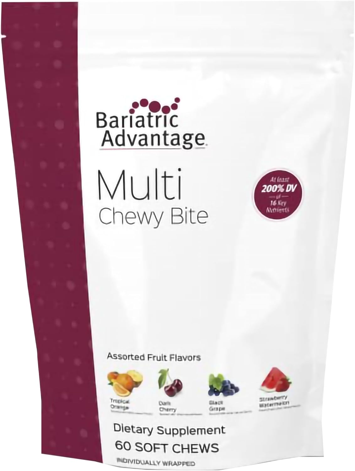 Chewable Multivitamin for Bariatric Surgery Patients - Assorted Fruit Flavor - 60 Count