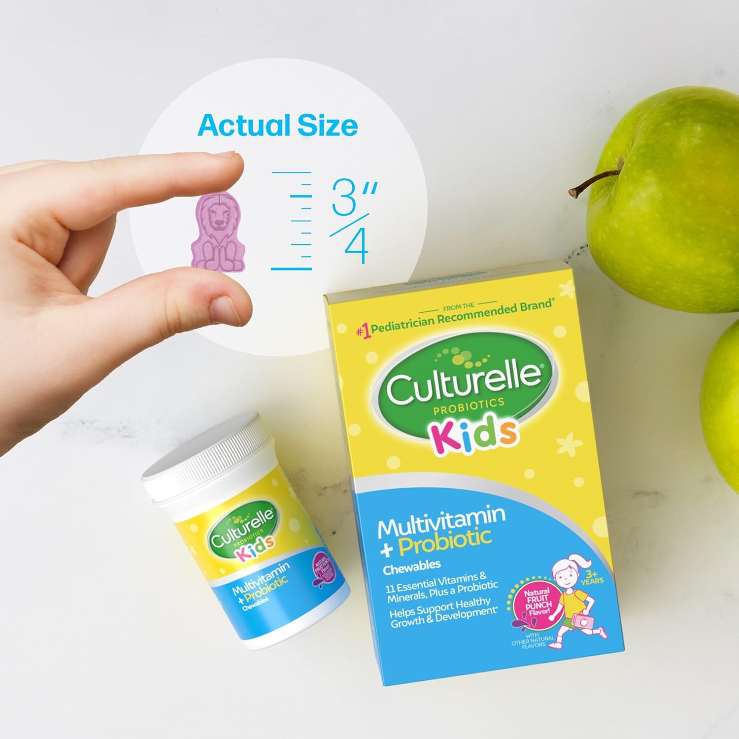 Chewable Multivitamin & Probiotic for Kids, 50 Count - 11 Vitamins & Minerals, Immune & Digestive Support, Ages 3+