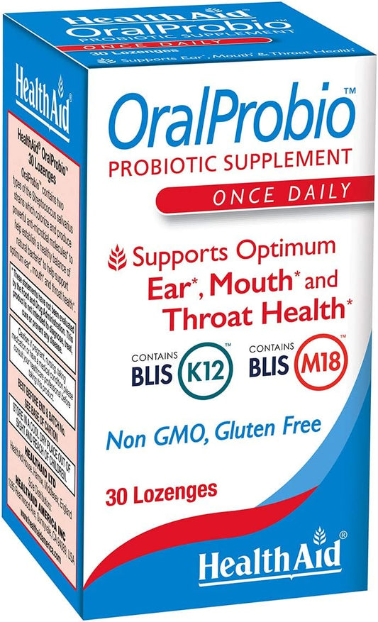 Chewable Peppermint Probiotic Tablets for Ear, Mouth, and Throat Health - 30ct - Non GMO - Gluten Free - BLIS K12 & M18 - Daily Support