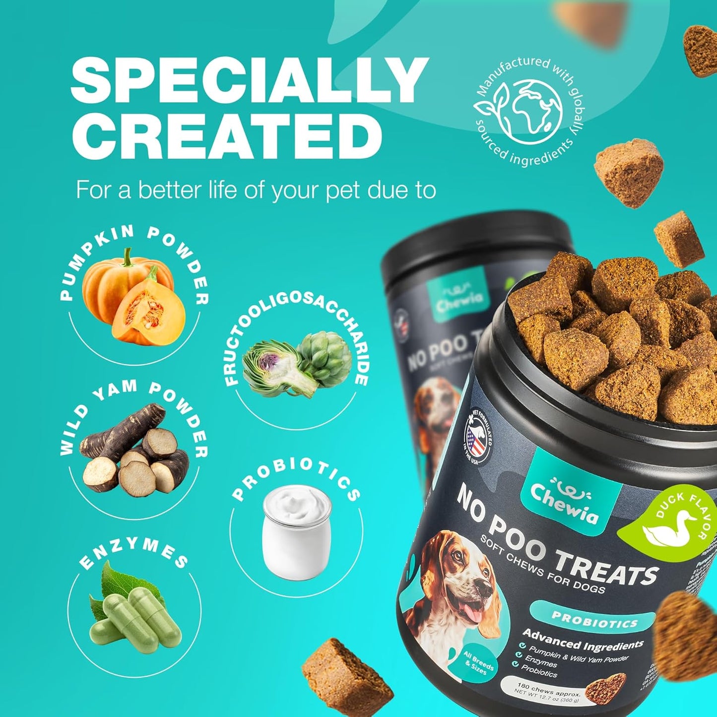Chewable Probiotic Supplement for Dogs - Supports Digestion for All Breeds - Pet Supplies by CHEWIA
