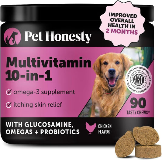 Chicken Flavored Dog Supplement with Glucosamine, Probiotics, Omega Fish Oil - 90 ct